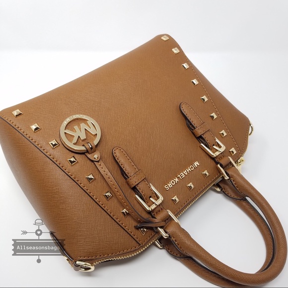 Michael Kors Ciara Medium studded satchel luggage - Picture 7 of 8